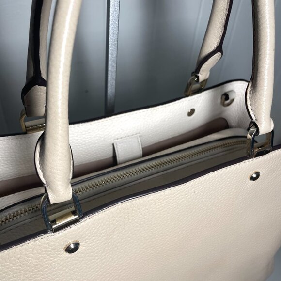 Kate Spade Leila Medium Triple Compartment Satchel - Light Sand Multi (EUC) - Picture 3 of 15